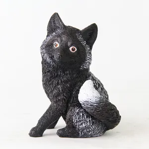 resin crafts animal statue black fox from quanzhou lifa,cheap ornaments animal figurine