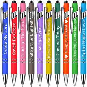 Juego de 10 Bolígrafos Personalizados Inspiradores - Bolígrafo Motivacional con Punta Táctil, Regalos Divertidos de Oficina para Mujeres y Compañeras de Trabajo - Product Image 2