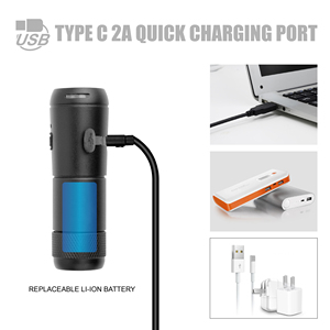 BRIVIGA <span class=keywords><strong>Petit</strong></span> phare avant de <span class=keywords><strong>vélo</strong></span> en forme de colonne avec poche pour gilet, charge USB-C, indicateur de puissance, 700LM900mAh - Product Image 3