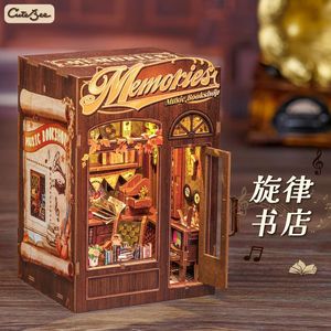 CuteBee Music Bookshop Miniature Wooden <b>Puzzle</b> DIY Model Gift With Light And Dust Cover - Product Image 3