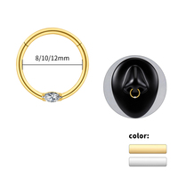 Anneau clicker CZ Marquise, style minimaliste, segment articulé, pour Daith et Septum, en Titane ASTM F136, bijou de piercing, look luxueux et épuré