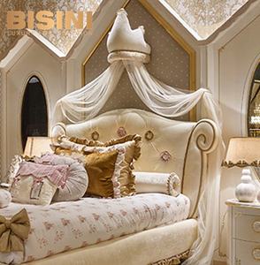 Cama Infantil con Diseño de Castillo, Color Dorado Europeo, Tallada, con Temática de Dibujos Animados, Estilo Princesa - Product Image 3