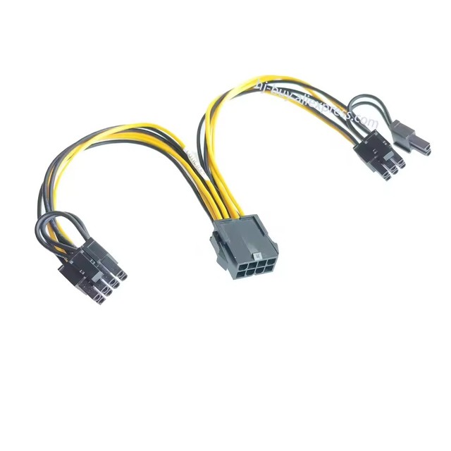 Computer Mainboard CPU 8pin Female To GPU Graphics Card Dual PCI-E PCI Express 8p ( 6+2 Pin ) Male Power Cable 18AWG Wire 20cm