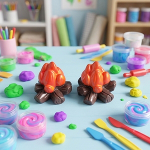 Ornement en résine créatif pour micro-paysage, simulation de feu de camp sauvage, accessoire de décoration personnalisé, jouet pour enfant - Product Image 1