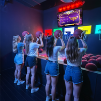 Équipement de jeu de basket interactif à LED pour sol, autoportant, en plastique, pour usage en centre commercial intérieur