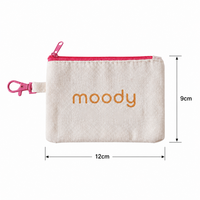Petite pochette de rangement en coton vierge avec fermeture éclair, sac de transport en toile pour cosmétiques, baume à lèvres, beurre corporel, idéal pour les voyages