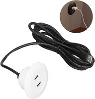 Usine 2 prise USB A C avec câble de chargeur connecteur cc sur vis de meubles de canapé de bureau