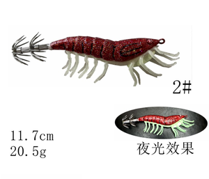 Topind เหยื่อล่อรูปกุ้งเรืองแสง11.7ซม. 20.5กรัมตะขอแบบนิ่มเท้าปลาหมึกปลอมพลาสติกเหยื่อไม้พลาสติกสำหรับปลาคาร์พ - Product Image 6