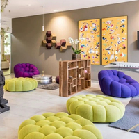 Canapé modulaire en tissu à bulles incurvé, canapé nuage pour salon, villa, grand appartement, mobilier design contemporain pour la maison