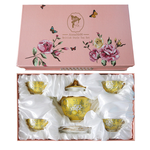 Yellow <b>Coffee</b> Pot Cup <b>Coffee</b> Set Water Set Royal Ceramic Wholesale Europe Bone China Kitchen <b>Storage</b> <b>Coffee</b> & Tea Sets Support - Product Image 4