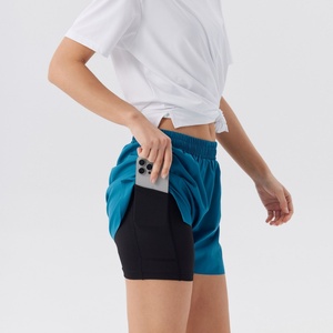 Shorts Deportivos de Mujer, Cintura Alta, Mallas para Correr, Capas Elásticas de Malla, para Entrenamiento - Product Image 2