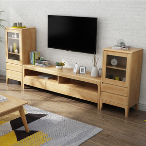 Nordic Style Solid Wood Tv Cabinet Rubberwood Minimalist Modern Living Room Base Cabinet Combination Tv Stand Cf05 - Product Image 3