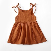 Vêtements d'été pour bébés filles de 2 à 6 ans, 4 couleurs, robes blanches en lin et coton, vente en gros