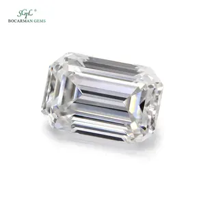 Pierres naturelles de momanite en émeraude, coupe rectangulaire, de haute qualité, vente en gros, 0,1 ct-50 carats, CVD, HPHT, vente en gros