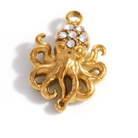 YIBANG Breloques Animaux Tropicaux de Plage Anti-Transpiration en Acier Inoxydable Plaqué Or 18K, Pendentifs DIY Coquillage Poisson Papillon, Bijoux de Mode