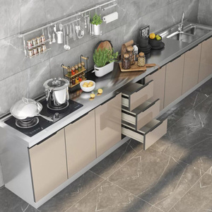 Armadio moderno da esterno in acciaio inossidabile semplice lavabo da stufa multifunzionale armadio integrato assemblato a parete 5 - Product Image 4