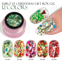 Boîte cadeau de Noël professionnelle Euro St, gel couleur pour manucure, art des ongles, vernis brillant diamant, gel UV