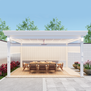 <span class=keywords><strong>Pergola</strong></span> électrique en aluminium bioclimatique télécommandée <span class=keywords><strong>2x3</strong></span> 3x3m 3x4 3x5 5x4 3 m x 6m avec côtés persiennes blanches - Product Image 4