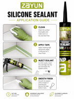 Scellant en silicone neutre disponible en OEM, plusieurs options de couleurs pour les besoins de scellement et de décoration de bâtiments généraux