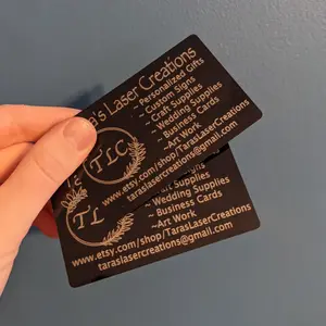 Ücretsiz örnek Metal BusinessCcards Logo baskılı kozmetik kapları 215216 akıllı mat siyah boş Metal kartlar Vip iş vize kartları