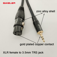 Câble 3,5 mm vers XLR Un mâle vers une femelle PC Audio Microphone Mixeur Cuivre OFC Gaine en PVC XLR Femelle vers câble audio 3,5 mm En stock