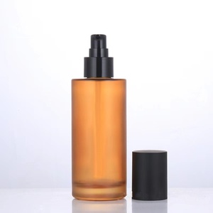 100ml hổ phách Frosted Glass Spray Chai Đen Mũ rỗng mỹ phẩm chăm sóc da container Matte Brown Glass Màn hình in ấn bề mặt - Product Image 1