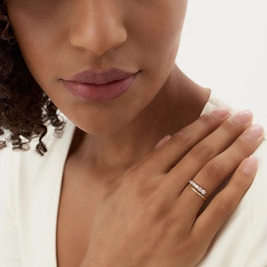 Anillo Ajustable LOZRUNVE Personalizado de Plata de Ley 925 con Diamantes Cruzados de Lujo - Product Image 2