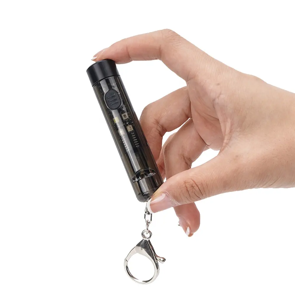 Khuyến Mãi Tốt Nhất Quà Tặng Edc Đèn Pin Nhỏ Pocket Keychain Torchlight Mạnh Mẽ Muilt-Chức Năng Còi TYPE-C Sạc Torch Đèn
