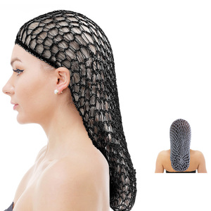 Summer New Style Long Hair <span class=keywords><strong>Snood</strong></span> Hat Colorful Leisure Cap Crochet Nets Hat for Women - Product Image 1