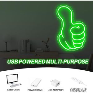 Thumbs Up Letreros Neon LED indoor hanging ambient light fantastic wall decoration light entrance indicator light luminous <b>sign</b> - Product Image 2