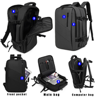 Sac à dos d'ordinateur portable étanche, grande capacité, multifonctionnel, extensible, avec port Usb, 17.3 pouces