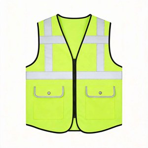 Custom Men Mesh Hi Vis <b>Reflective</b> Vest <b>Jacket</b> Workwear Shirt Construction Clothing Safety Work <b>Reflective</b> Vest With Pockets logo - Product Image 1