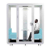Cabine de bureau moderne et écologique, silencieuse, acoustique et insonorisée, avec cadre en acier, pour salle de conférence, studio d'enregistrement intérieur, bureau