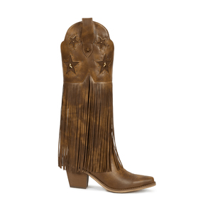 WETKISS 2025 <span class=keywords><strong>Stivali</strong></span> da <span class=keywords><strong>Donna</strong></span> con Tacco a Blocco Stile Western al Ginocchio con Frange <span class=keywords><strong>Stivali</strong></span> da Cowgirl Punk con Borchie - Product Image 2