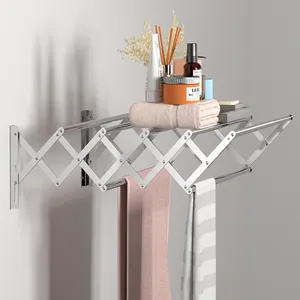 Retractable Silver Modern Towel Racks Stainless Steel Racks