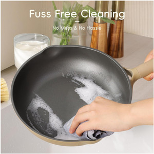 Hiện đại không dính nhà bếp <span class=keywords><strong>Cookware</strong></span> Set cảm ứng dưới chậu chảo bền vững các tính năng giá bán buôn có tính năng Kính đá cẩm thạch - Product Image 3