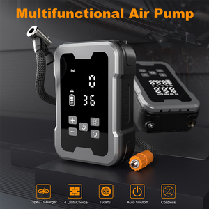 Compresseur d'air sans fil 12V 7500mAh avec jauge numérique LED, arrêt automatique, pompe portable pour voiture, moto, vélo - Product Image 2