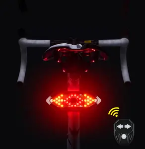 Rechargeable Wireless Control Bicycle Rear Light Turn Signals Warning Bike Tail light With Brake Light For Night Safe Riding