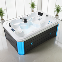 Baignoire de massage haut de gamme en gros avec éclairage LED coloré pour salle de bain principale d'hôtel cinq étoiles
