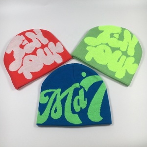 Bonnet d'hiver unisexe en tricot coloré, modèle OEM haut de gamme, populaire et très demandé, avec motifs jacquard personnalisés, ensemble bonnet femme - Product Image 3