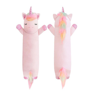 8092 Adorable Licorne Mignonne en Peluche, Coussin Long avec Cheveux Arc-en-ciel, <span class=keywords><strong>Poupée</strong></span> en Peluche à Câliner pour Enfant, Oreiller Licorne - Product Image 1