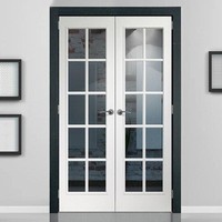 Prima Porte en bois massif de haute qualité Maison moderne bon marché Hôtels Panneau Porte battante à battants Portes en verre trempé transparent encastrées