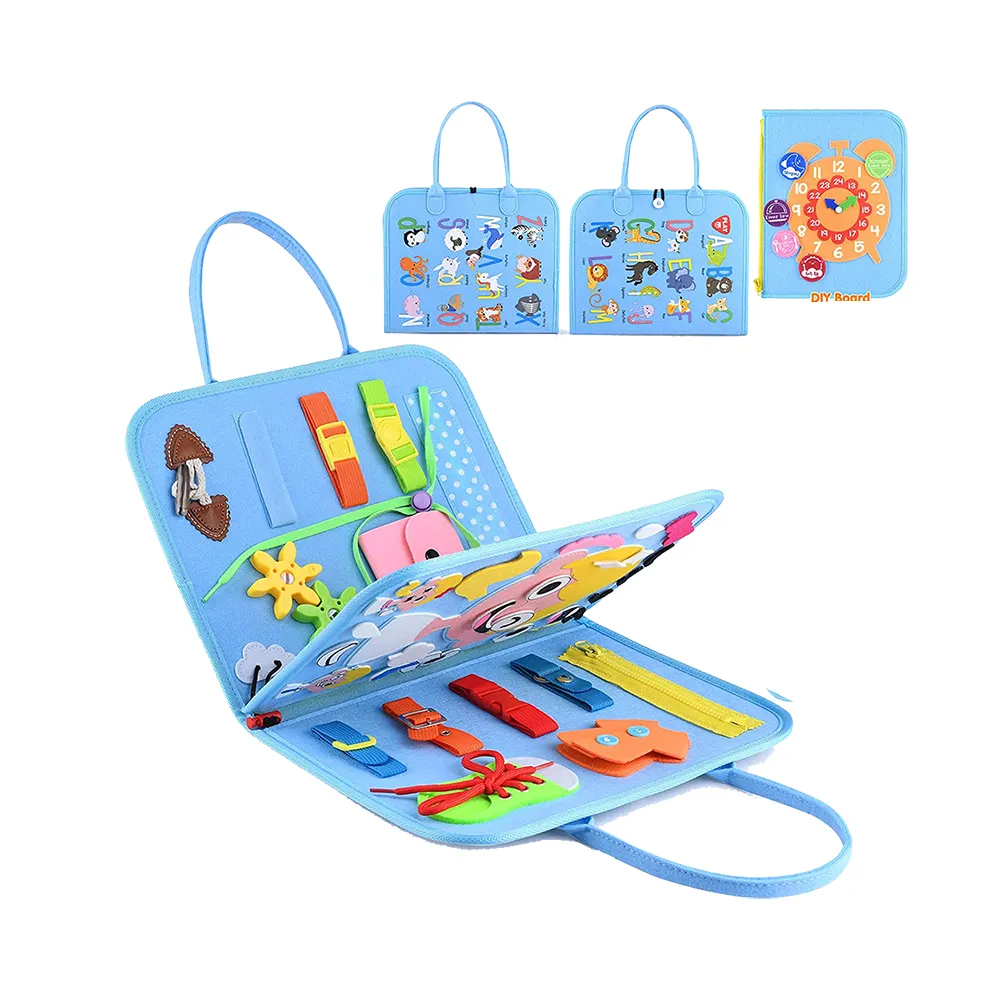 Attività prescolare giocattolo educativo libro silenzioso sensoriale Montessori Baby first Book toddler Busy Board