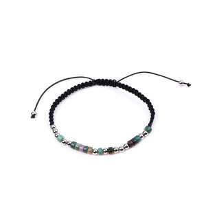 New Giấc Mơ Morse Mã Tôi Yêu Bạn Heishi 4Mm Tiger Eye Màu Ngọc Lam Dệt Có Thể Điều Chỉnh Đính Cườm Món Quà Cổ Điển Unisex Vòng Đeo Tay Nhanh Chóng - Product Image 4