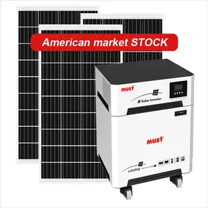 Générateur solaire portable 1kw 3kw 6kw ensembles de panneaux centrale électrique avec onduleur pour réfrigérateur TV à lumière domestique d'urgence