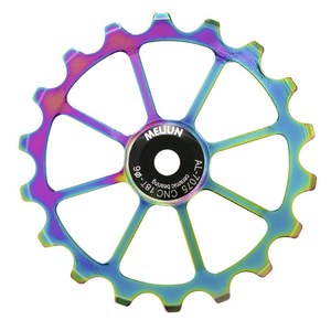 Polea desviadora trasera <span class=keywords><strong>de</strong></span> <span class=keywords><strong>bicicleta</strong></span>, rodamiento <span class=keywords><strong>de</strong></span> cerámica Jockey Wheel AL-7075, CNC, 4mm/5mm/6mm, 18T - Product Image 3
