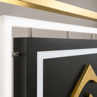 Boîte à lumière LED simple, idéale pour les magasins, avec bordure de luxe en acier inoxydable 304, boîte à lumière LED et panneau publicitaire lumineux