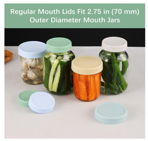 Couvercles modernes en plastique pour bocaux Mason, Kerr More 70mm, colorés, avec anneaux en silicone <span class=keywords><strong>de</strong></span> qualité alimentaire, étanches pour pot - Product Image 3