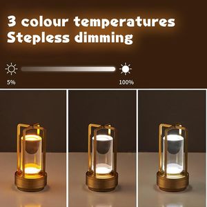 BFモダン充電式ポータブルLEDテーブルランプタッチセンサー調光式コードレスデスクライトキャンプ用バッテリーアルミ20ホテル - Product Image 3