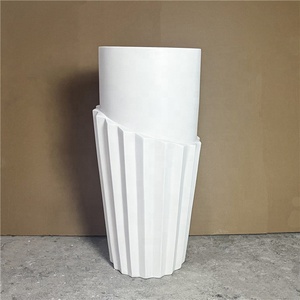 Lớn trắng gốm bảng Flower Vase Đối với trang chủ và trang trí sân vườn thanh lịch tầng Vase - Product Image 5